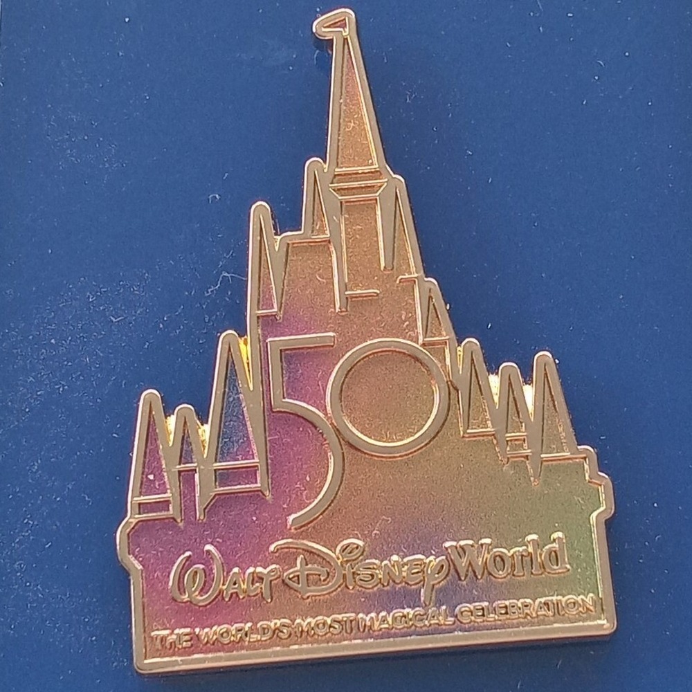 Disney Parks 50th Anniversary Cinderella Castle Walt Disney World Pin NEW